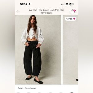 Free People Barrel Jeans in Soundwave